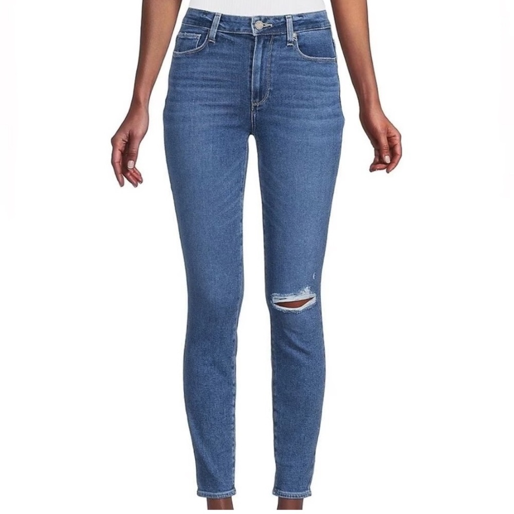 PAIGE Hoxton Ankle Blue High Rise Skinny Jeans: 29